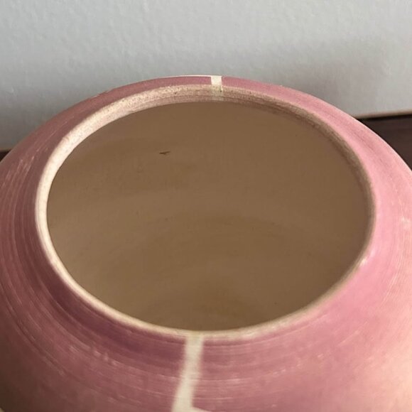 Vintage 80s Navajo Pottery Vase Signed Sanders Pastel Airbrushed Geometric Style - Picture 7 of 10